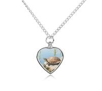 LPAGBCNU The Sun-bathing Turtle Pet Ashes Necklace with Filling Kits 70CM Cable Chain Memorial Cremation Urn Necklace Jewelry Souvenir Keepsake for Human Ashes Dogs Cats Sympathy Gift for Women Men