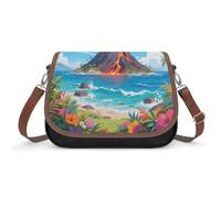 LPAGBCNU Volcanic Islands Crossbody Bags for Women Removable Straps And Zipper Closure Leather Shoulder Bags Womens Handbags Clutch Purse