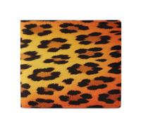 LPAGBCNU Wallet for Men Credit Card Holder for Women Slim Wallet Center Gradient Leopard Print Bifold Wallet with Id Window