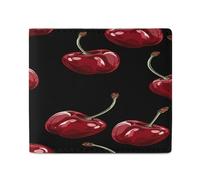 LPAGBCNU Wallet for Men Credit Card Holder for Women Slim Wallet Cherry Cartoon Pattern Bifold Wallet with Id Window