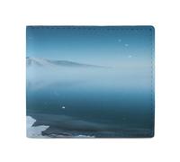 LPAGBCNU Wallet for Men Credit Card Holder for Women Slim Wallet Diamond Snow Mountain Reflections Bifold Wallet with Id Window