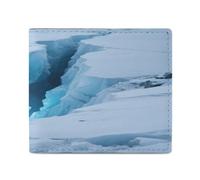 LPAGBCNU Wallet for Men Credit Card Holder for Women Slim Wallet Glaciers Cracks Ice Caves Bifold Wallet with Id Window