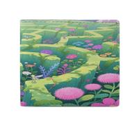 LPAGBCNU Wallet for Men Credit Card Holder for Women Slim Wallet Magic Garden Maze Bifold Wallet with Id Window