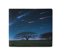 LPAGBCNU Wallet for Men Credit Card Holder for Women Slim Wallet Meteor Showers Bifold Wallet with Id Window