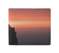 LPAGBCNU Wallet for Men Credit Card Holder for Women Slim Wallet People Sitting Alone at Sunset Bifold Wallet with Id Window