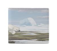 LPAGBCNU Wallet for Men Credit Card Holder for Women Slim Wallet Polar Bears on The Ice Bifold Wallet with Id Window