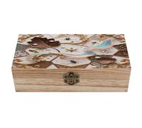 LPAGBCNU Wooden Jewelry Box Keepsake Storage Organizer Acanthus Pearl Pattern Handmade Wooden Box for Storing Jewelry Coins Tartot Cards Small Treasures