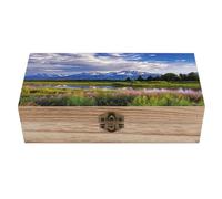 LPAGBCNU Wooden Jewelry Box Keepsake Storage Organizer Grand Teton National Park Handmade Wooden Box for Storing Jewelry Coins Tartot Cards Small Treasures