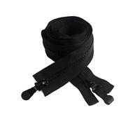 LPAGOLMIX Zippers Nylon Zip, zip for jacket,zips for Sewing 1pcs 6# Zippers Double-Sided Slider, 64-100cm Open-end Zipper for Coat Bags Repair Zip(Black,74cm)