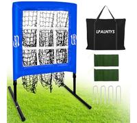 LPALNTYS Baseball Pitching Net, 9 Hole Pitching Net with Strike Zone, 5 Height Adjustable Throwing Trainer, Heavy Duty Baseball Softball Net with Carry Bag for Solo Practice (Blue)