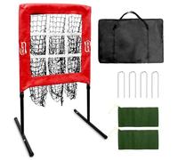 LPALNTYS Baseball Pitching Net, 9 Hole Pitching Net with Strike Zone, 5 Height Adjustable Throwing Trainer, Heavy Duty Baseball Softball Net with Carry Bag for Solo Practice