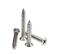 LPANBTGU 10/50pc M2 M2.2 M2.6 M2.9 M3.5 M3.9 M4.8 M5.5 M6.3 Slot Flat Countersunk Head Self Tapping Wood Screw 304 A2 Stainless Steel(25mm,50pcs M3.5)
