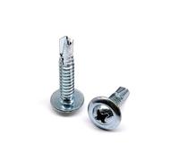 LPANBTGU 20pcs M4.2 M4.8 Cross Slot Round Washer Head Drilling Tail Dovetail Self-tapping Screw 410 Stainless Steel Carbon(Carbon steel,4.2x19)