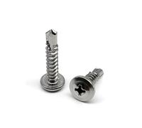 LPANBTGU 20pcs M4.2 M4.8 Cross Slot Round Washer Head Drilling Tail Dovetail Self-tapping Screw 410 Stainless Steel Carbon(410 stainless steel,4.2x38)