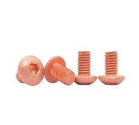 LPANBTGU 5-10pcs ISO7380 T2 Solid Copper Button Head Screw M2 M2.5 M3 M4 M5 M6 Copper Brass Hex Hexagon Socket Round Head Screw Bolts(12mm,M4 (10Pcs))