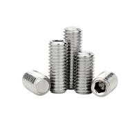 LPANBTGU M4 M5 M6 M7 M8 M9 M10 M12 304 Stainless 12.9 Steel DIN913 Fine Thread Hex Hexagon Socket Flat Grub Headless Bolt Set Screw(304 stainless steel,5pcs M8x1x25)