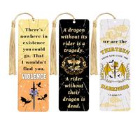 LParkin 3PCS Bookish Merch Fourth Wing & Throne of Glss Dragon Acrylic Bookmarks for Men, Unique Dragon Bookmark Collection, Bookish Gifts for Book Lovers, Page Markers for Bookworms