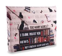 LParkin Book Sleeve with Zipper for Book Lovers, Book Nerd Book Protector Covers for Paperbacks, Washable Fabric Multifunctional Book Sleeves