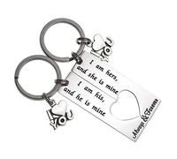 LParkin Couple Puzzle Piece Keyring I Am His and He is Mine Set Keyring Valentine's Gift Wedding Gift