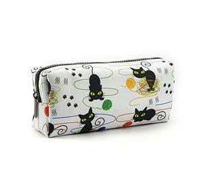 LParkin Cute Cat Pencil Case Cats and Yarn Knitting Notion Pouch Kitten Makeup Bag Gift for Cat Lovers Pencil Pouch Small Cosmetics Bag Kawaii Box Gadget Bag Stationary