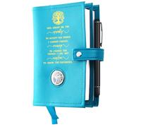 LParkin Double AA Big Book Cover with Coin Holder - Premium PU Leather AA Book Covers for AA Big Book and 12 Steps & 12 Traditions, Elegant Serenity Prayer Design - Green God Grant Me