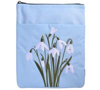 LParkin Embroidered Book Case with Birth Flowers, January Snowdrop Birth Flowers Book Case with Zipper, 23 x 27 cm Book Case Cloth Birthday Gift