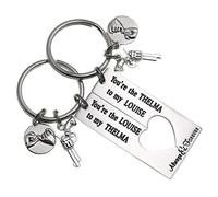 LParkin Friendship Gifts Best Friend Rings for 2 Cute Keyring You Are The Thelma To My Louise Moving Away Friendship Thelma Louise Keychain