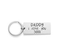 LParkin I Love You 3000 Keyring Dad Daddy Grandpa Stainless Steel Lettering Engraved Key Ring Gift for Dad
