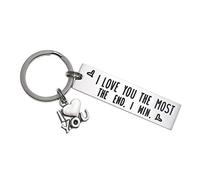 LParkin I Love You The Most The End I Win Love You More Mostest Keyring Couples Friendship Key Chain Cute Boyfriend Girlfriend Birthday Gifts for Him Her