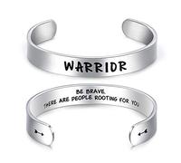 LParkin Inspirational Message Warrior Bracelet Jewelry Be Brave There are People Rotting for You Inspiration Chemo Sympathy Gift Message Bracelet