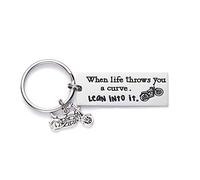 LParkin Motorcycle Keyring Cute Keychains Inspirational Biker Gifts Keyrings Gift