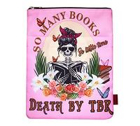 LParkin So Many Books So Little Time Death by TBR Book Covers for Readers Sleeve Gift Paperback Book Cover with Zipper