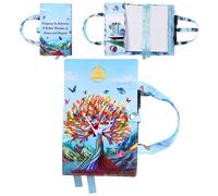 LParkin Soft Canvas AA Big Book Cover with Pockets for Women, Doible AA Book Covers for Hardcover, Fits AA Big Book and 12 Steps & 12 Traditions, Premium Design Sober Women Tree of Life