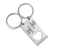 LParkin Soul Sister Keyrings for Two | Stainless Steel Friendship Keychain Set | Best Friend Jewelry Gift for Women