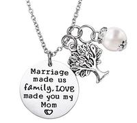 LParkin Thoughtful Mother in Law Gifts - Love Made You My Mom Necklace | Wedding Gift for Stepmom, Mother of Groom/Bride | Daughter in Law Present