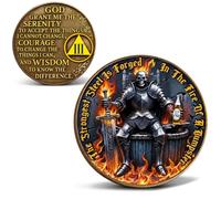 LParkin Three Year Sobriety Recovery Coin with Serenity Prayer Token Gifts | Alloy 3D Engraving Dumpster Fire Skull Motivation Inspirational Anniversary Sobriety Token Alcoholics Anonymous for Men Women