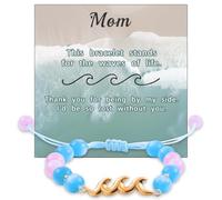 LParkin Wave Bracelet for Mom, Encouragement Gifts for Women Wave Bracelet, Thinking of You for Mom Mothers Day Gifts