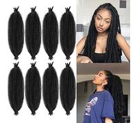 LPARMJIT Springy Afro Twist Hair 16 Inch 3 Packs Pre-Separated Kinky Marley Twist Braided Hair For Soft Butterfly Locs Pre-Fluffed Afro Twist Hair Extensions. (24inch(Pack of 8), 1b)