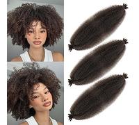 LPARMJIT Springy Afro Twist Hair 16 Inch 3 Packs Pre-Separated Kinky Marley Twist Braided Hair For Soft Butterfly Locs Pre-Fluffed Afro Twist Hair Extensions. (16inch(Pack of 3), 4#)