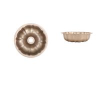 LPATEBCVU Doughnut Baking Tray Non-Stick Metal Bake Mould Round Cake Pan Bakeware Carbon Steel Cakes Molds Donut Hollow Mold Kitchen Accessories(Gold S)