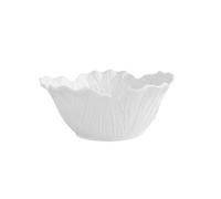 LPATEBCVU Fruit Bowl Flower Ceramic Bowl Pure White Creative Cabbage Relief Tableware Fruit and Vegetable Salad(6 inch-Bowl)