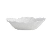 LPATEBCVU Fruit Bowl Flower Ceramic Bowl Pure White Creative Cabbage Relief Tableware Fruit and Vegetable Salad(9.5-inch Soup Plate)