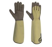 LPATEBCVU Gardening Gloves Long Style Gardening Gloves Thorn Proof Canvas Rose Pruning Garden With Touch Screen Breathable Work(Beige,M)