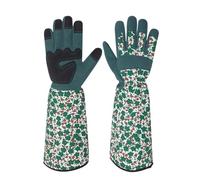 LPATEBCVU Gardening Gloves Long Style Gardening Gloves Thorn Proof Canvas Rose Pruning Garden With Touch Screen Breathable Work(Green,M)