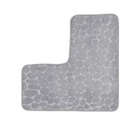 LPATEBCVU L Shaped Bathroom Rug Cobblestone Non-slip Bathroom Mat L-shaped Corner Toilet Machine Washable Soft Absorbent WC Floor Bath Shower Mats(Light Grey)