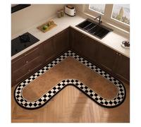 LPATEBCVU L Shaped Bathroom Rug L-shaped Carpet For Kitchen Absorbent Non-slip Floor Mat Minimalist Retro Style Home Decoration Rug Oil Absorption Wipeable(Color 11,160x160x50cm)