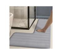 LPATEBCVU L Shaped Bathroom Rug Simple L-shaped Long Strip Bathroom Non-slip Floor Mat Absorbent Cushion Home Shower Room Corner Carpet Door(Light Gray,120x80x45cm)