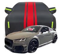 LPCQS Full Car Cover for Audi TT RS iconic edition 1 of 100 limited edition, Waterproof/Scratchproof/Anti-UV All Weather Protection, Breathable Car Tarpaulin,A-Black-Red