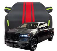LPCQS Full Car Cover for RAM 1500 Limited Dodge Ram, Waterproof/Scratchproof/Anti-UV All Weather Protection, Breathable Car Tarpaulin,A-Black-Red
