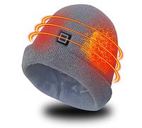 LPCRILLY Heated Hat Winter Head Warmer Electric Rechargeable Heated Cap for Man and Women (Gray)